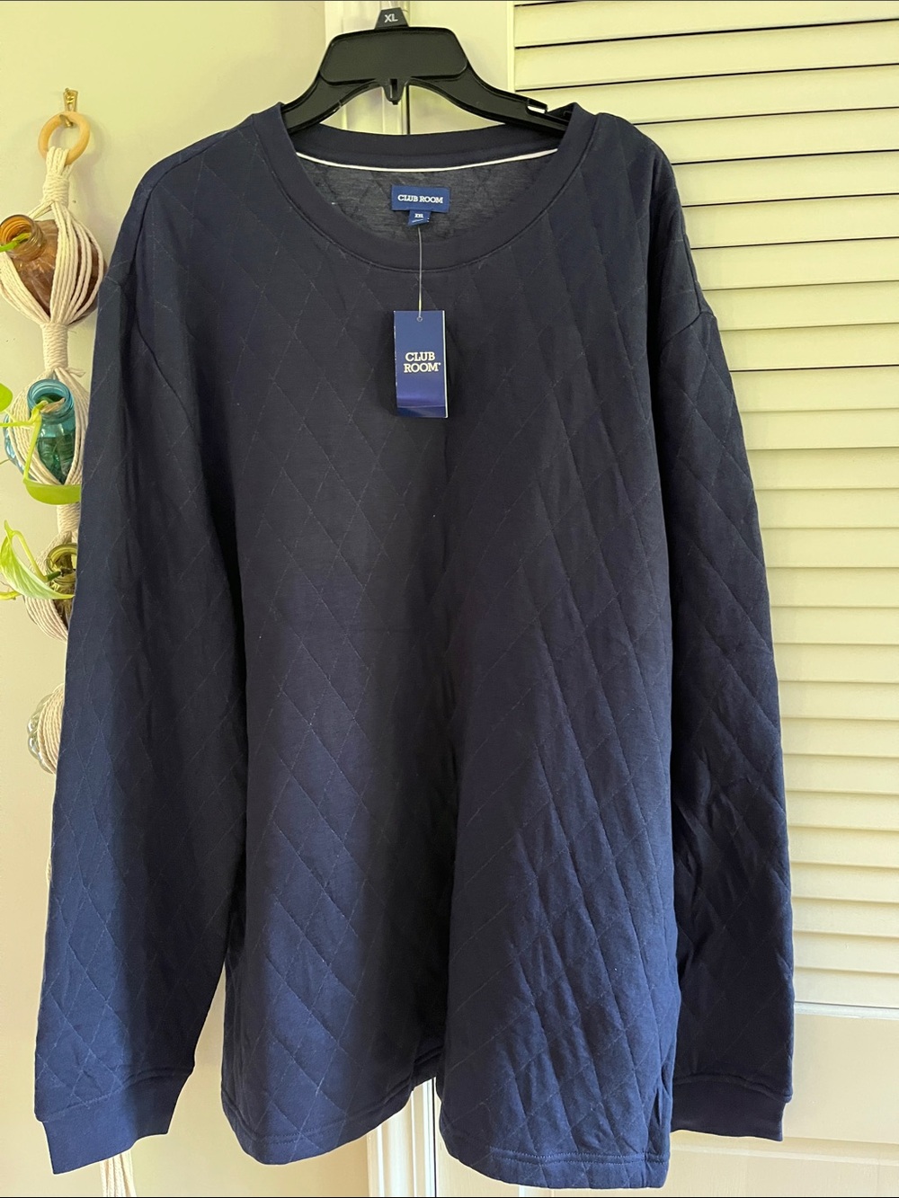 Club Room Navy Quilted Long-Sleeve Pullover